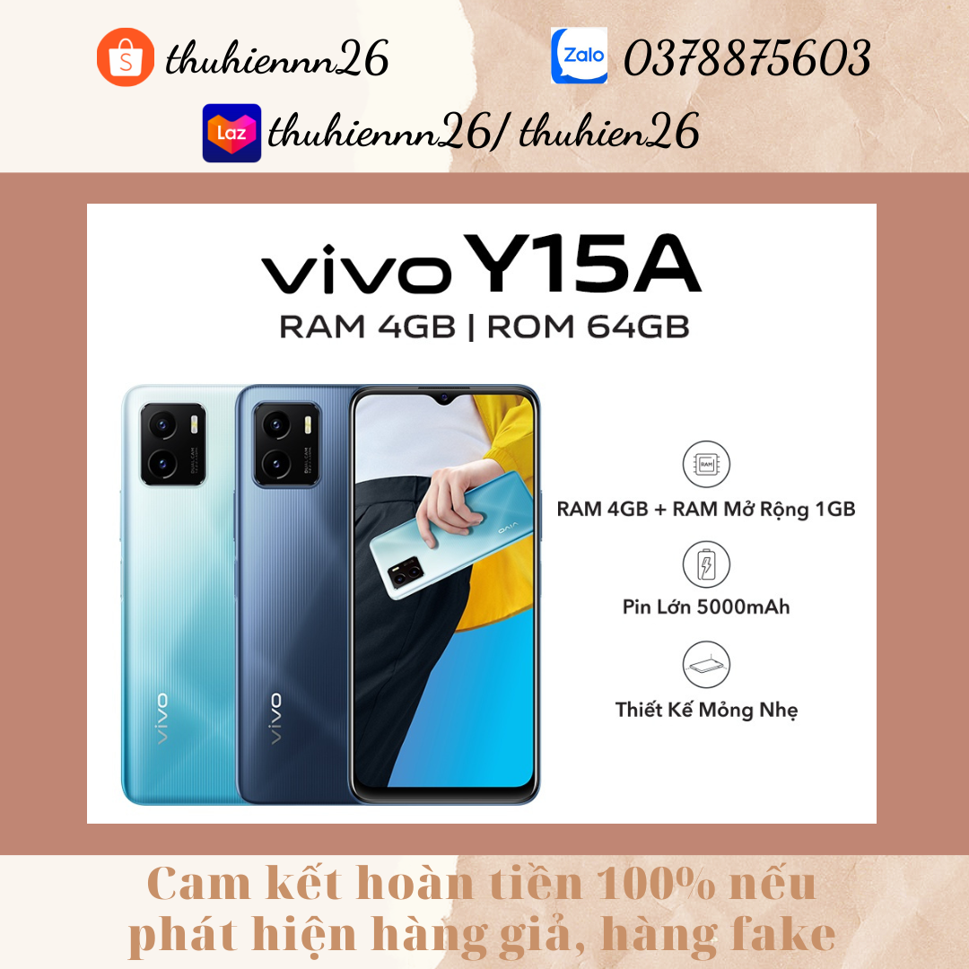 Điện thoại vivo y15a 4gb + 64gb - màu trắng xanh - hàng chính hãng