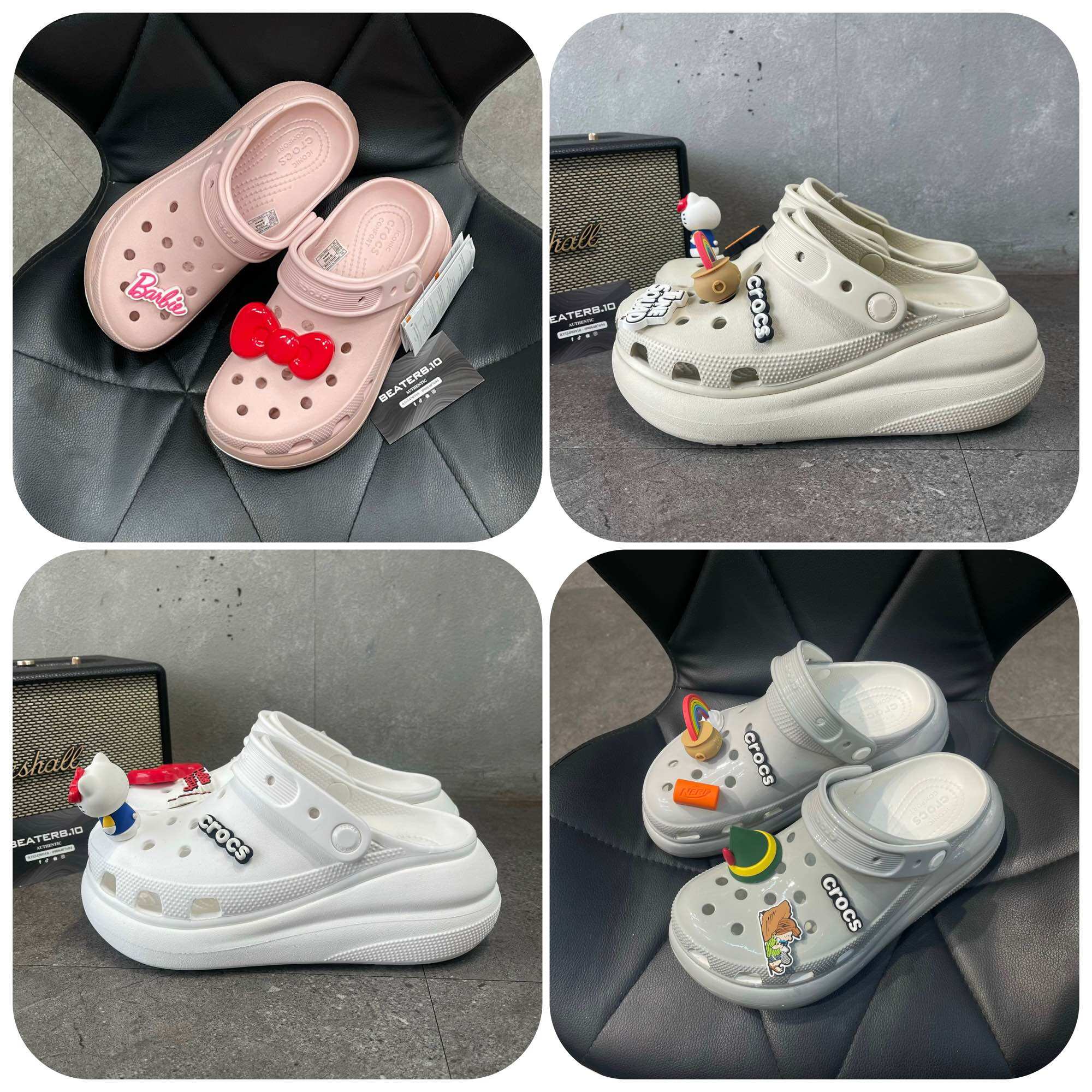 Chính hãng - giày clog unisex crocs crush classic white code: 207521-100