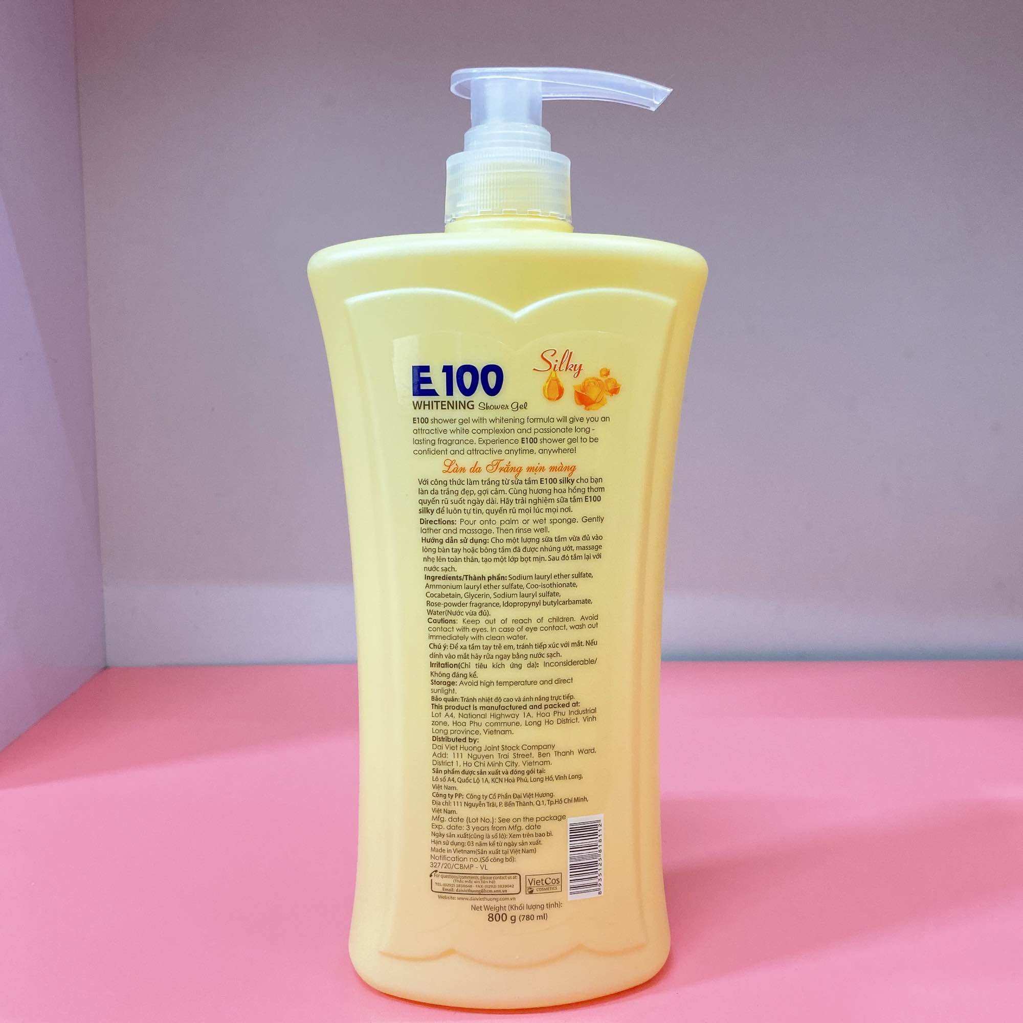 Sữa tắm E100 Mầu Vàng 800ML