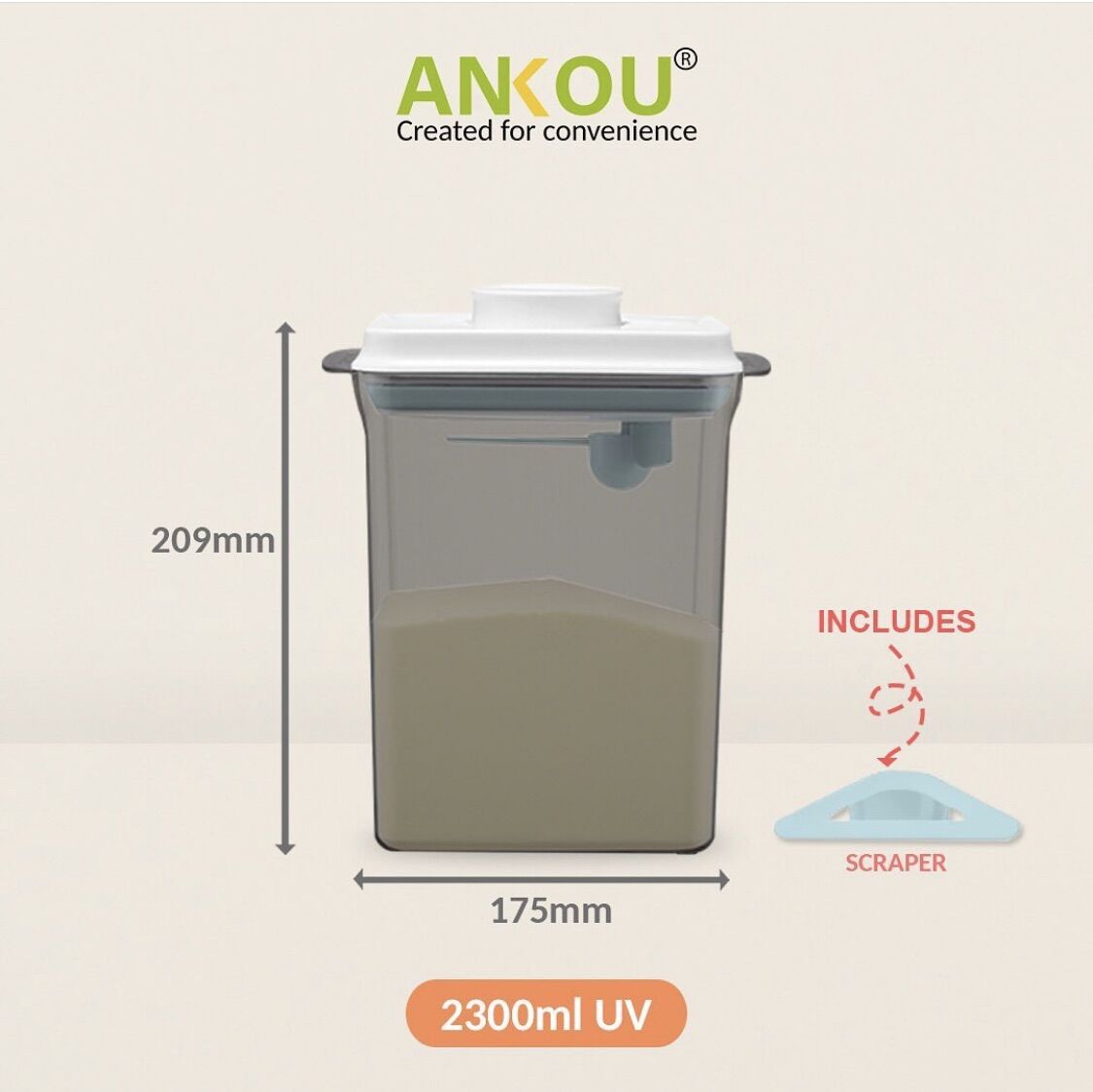 Hộp trữ sữa bột Ankou 2,3L
