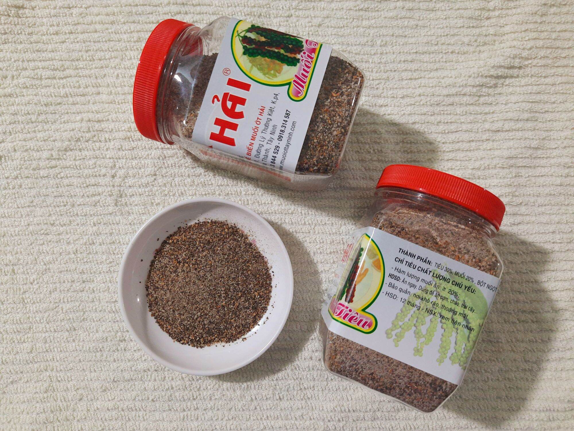 Muối tiêu đen (muối Hải Tây Ninh) cay ngon hộp 250g