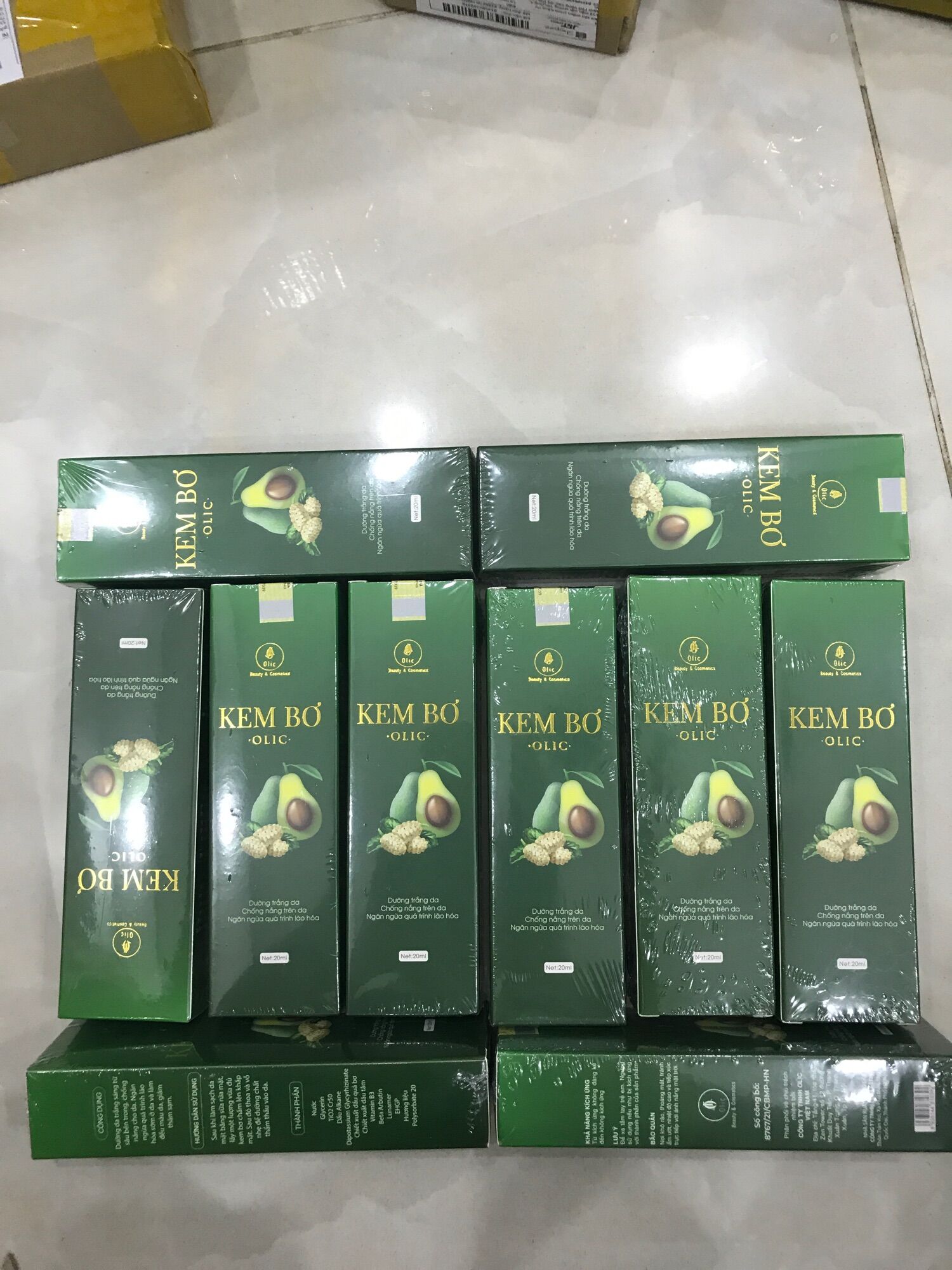 Combo 10 chai kem bơ olic (bao hàng chính hãng cty 100%)