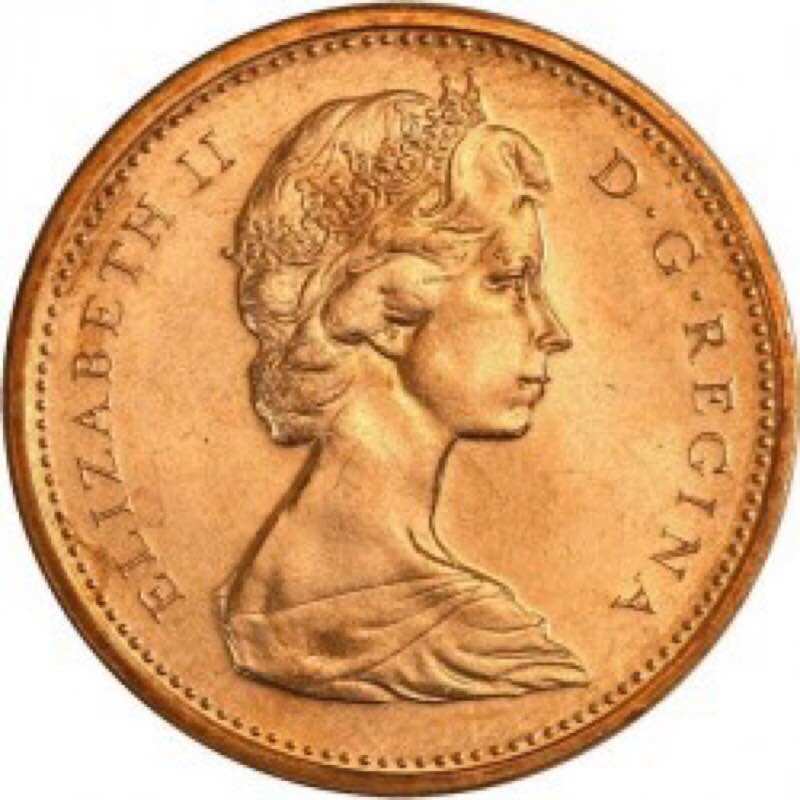 Đồng xu one cents của Canada 1965 - 1996