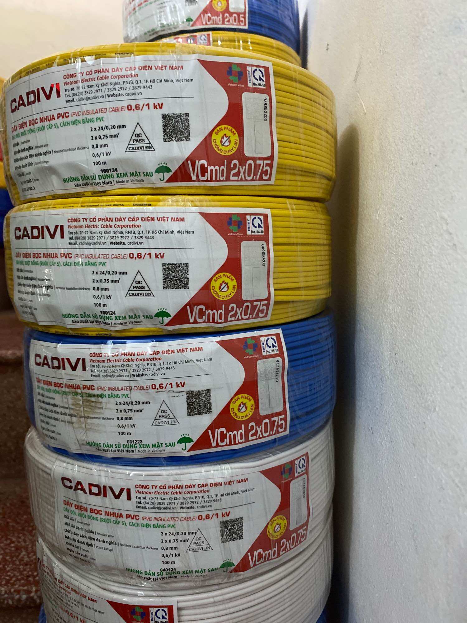 Dây điện cadivi đôi 2x0.75 (Cuộn 100 mét)