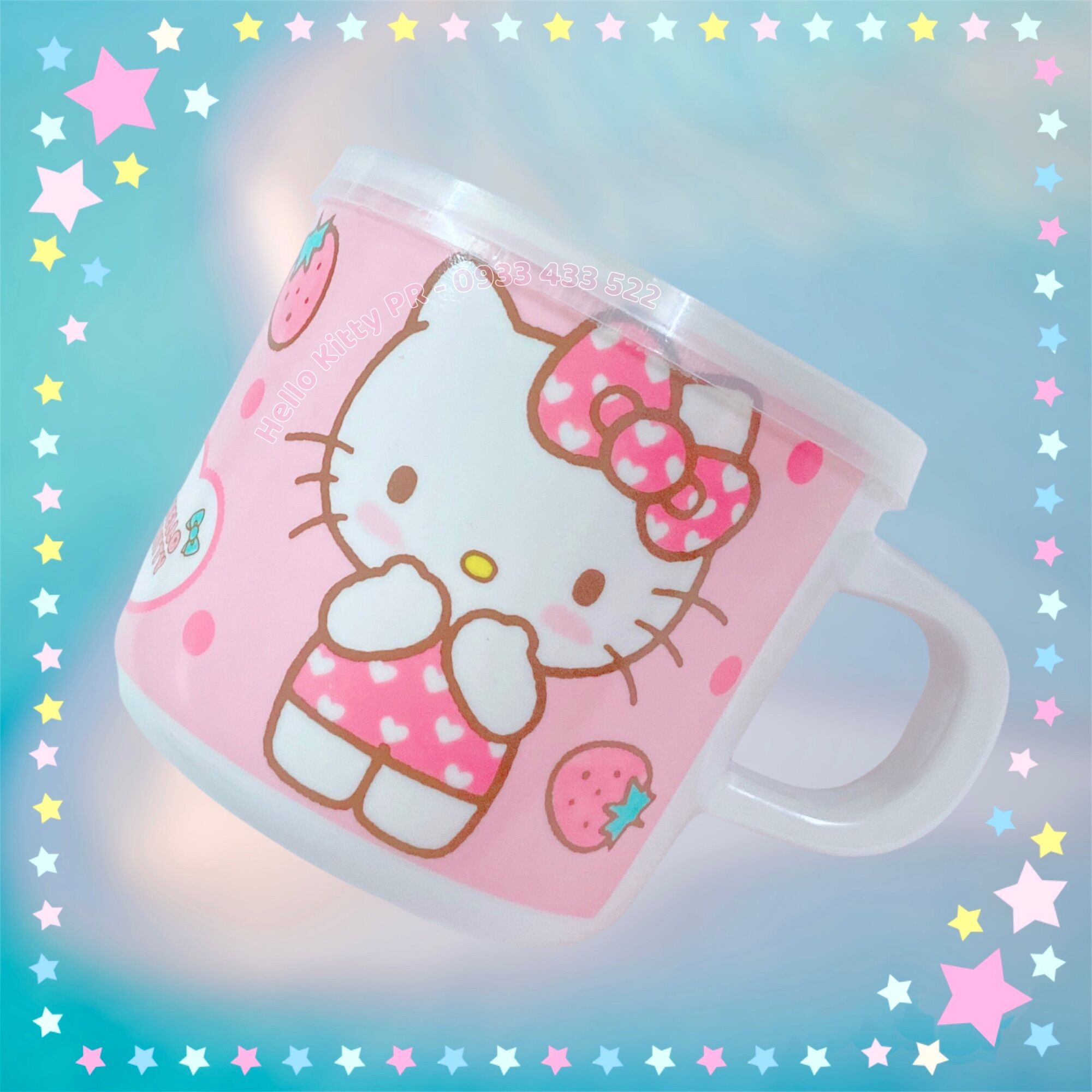 Ca cốc có nắp dung tích 240ml Hello Kitty Doremon Doraemon