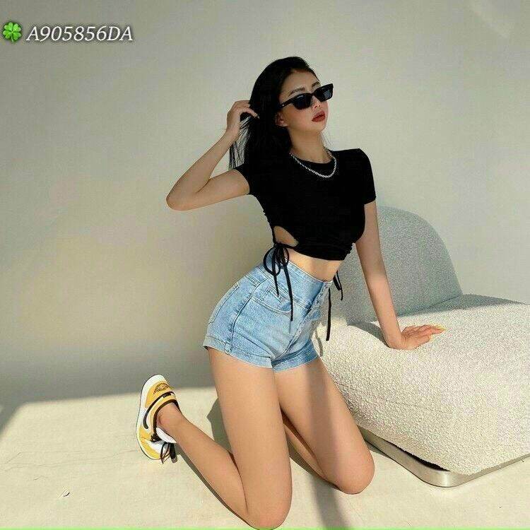 [HCM]áo croptop rút dây 2 bên hông