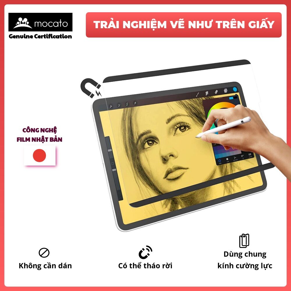 Paperlike nam châm tháo lắp dễ dàng | Dán màn hình Ipad Paper like chống vân tay cho cảm giác vẽ như trên giấy