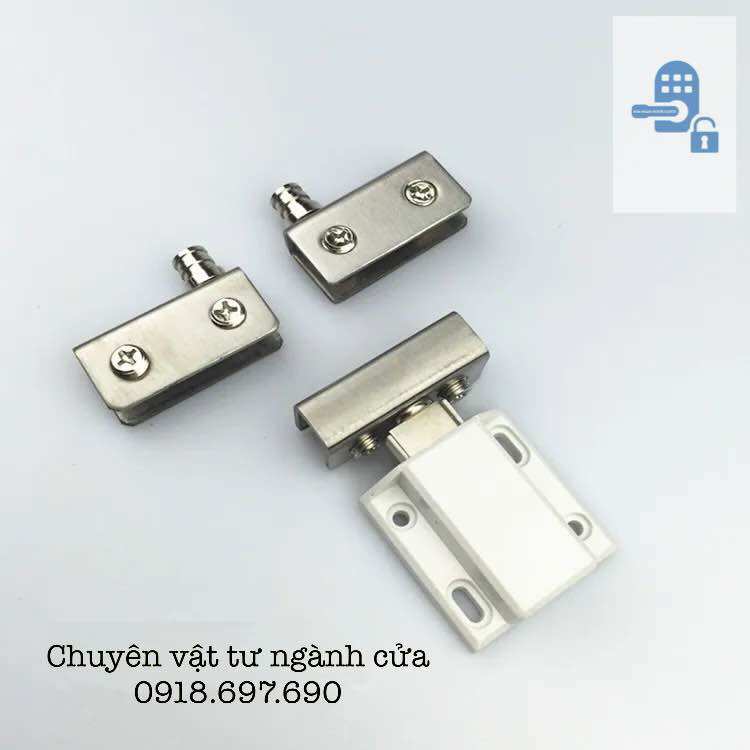 [Inox cao cấp ] Bộ bản lề nhấn đóng mở tủ kính 5-8mm