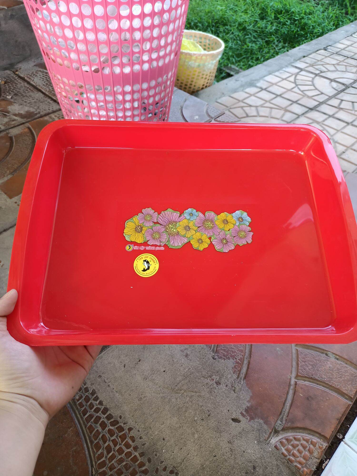 mâm nhựa chữ nhật lớn 35,7x26,5cm