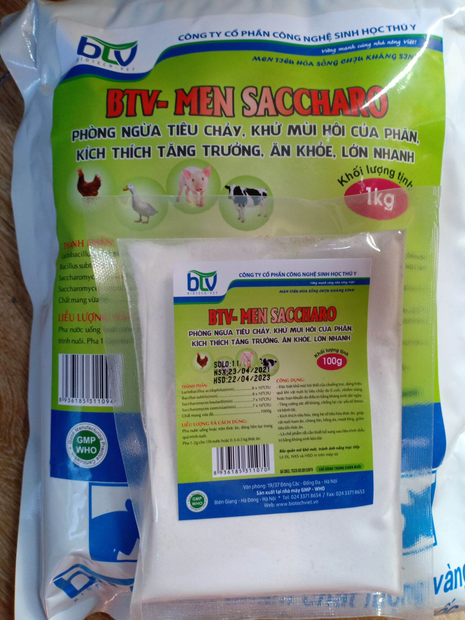 Men tiêu hoá sống- saccharo ( chịu kháng sinh) 1 kg