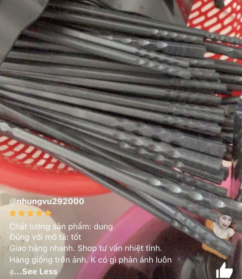 🧲🧲Set 10 Đôi Đũa Nhựa, Màu Đen