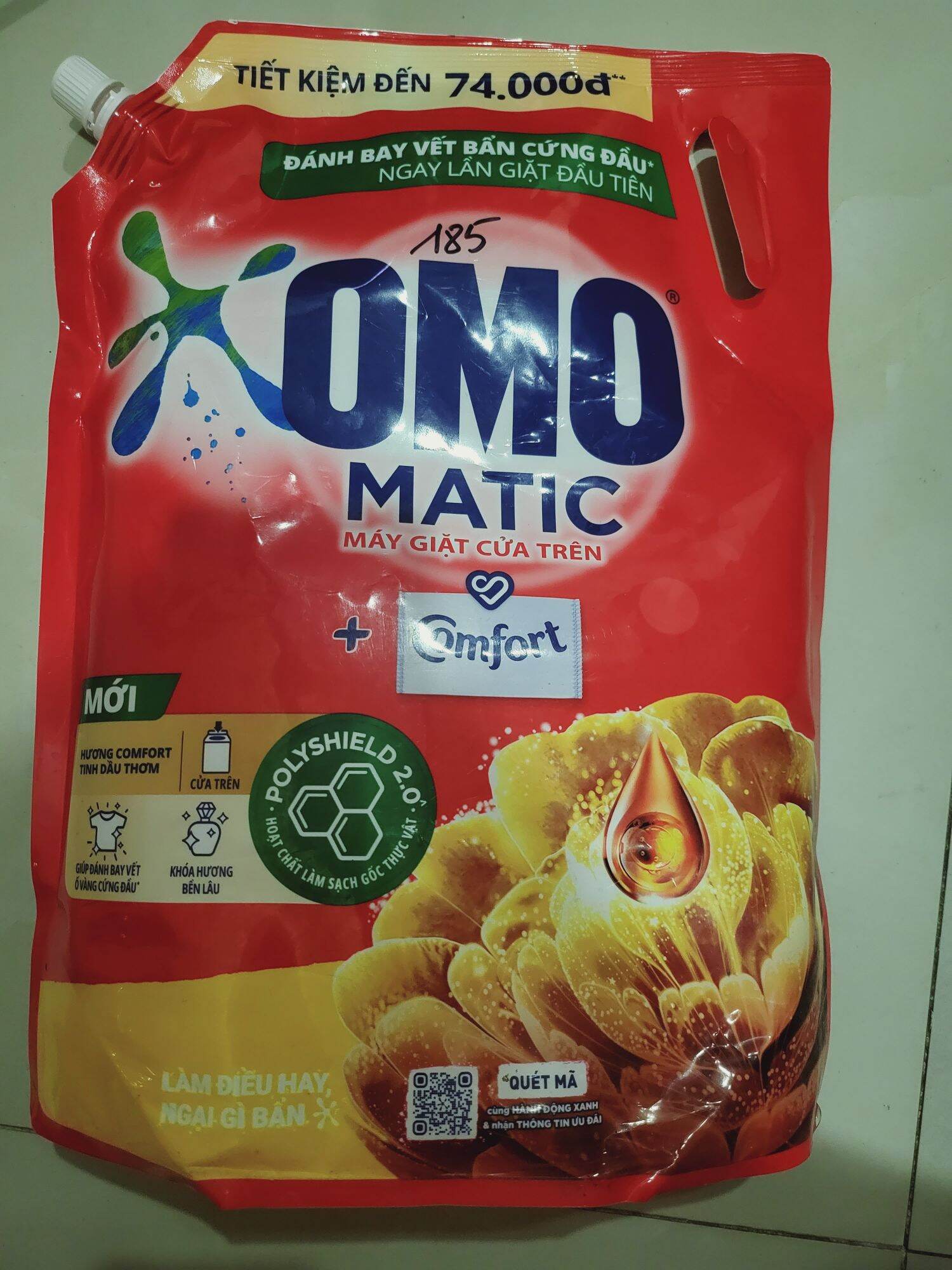 Omo matic cho máy giặt cửa trên