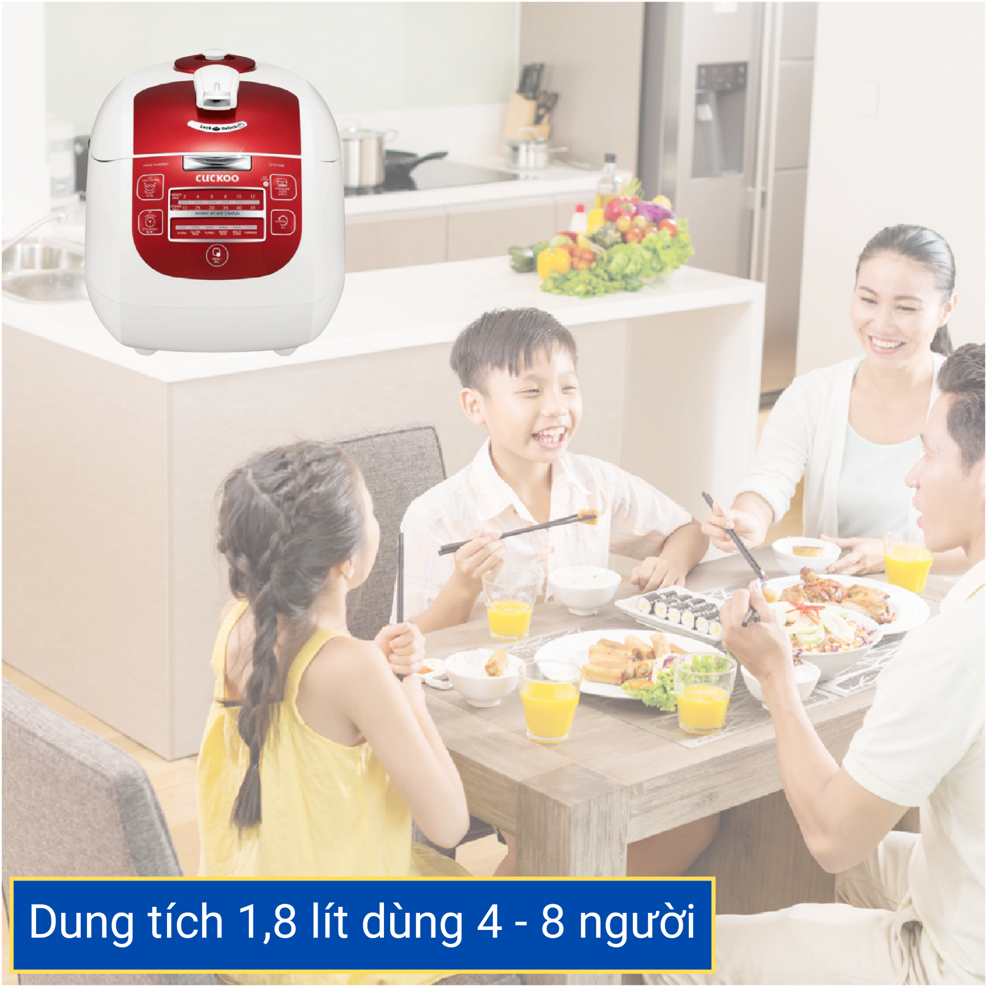 NỒI CƠM ÁP SUẤT ĐIỆN TỬ CUCKOO CRP-G1015M ĐỎ