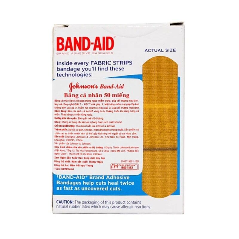 [Hộp 50 miếng] Băng cá nhân Band Aid Johnson & Johnson