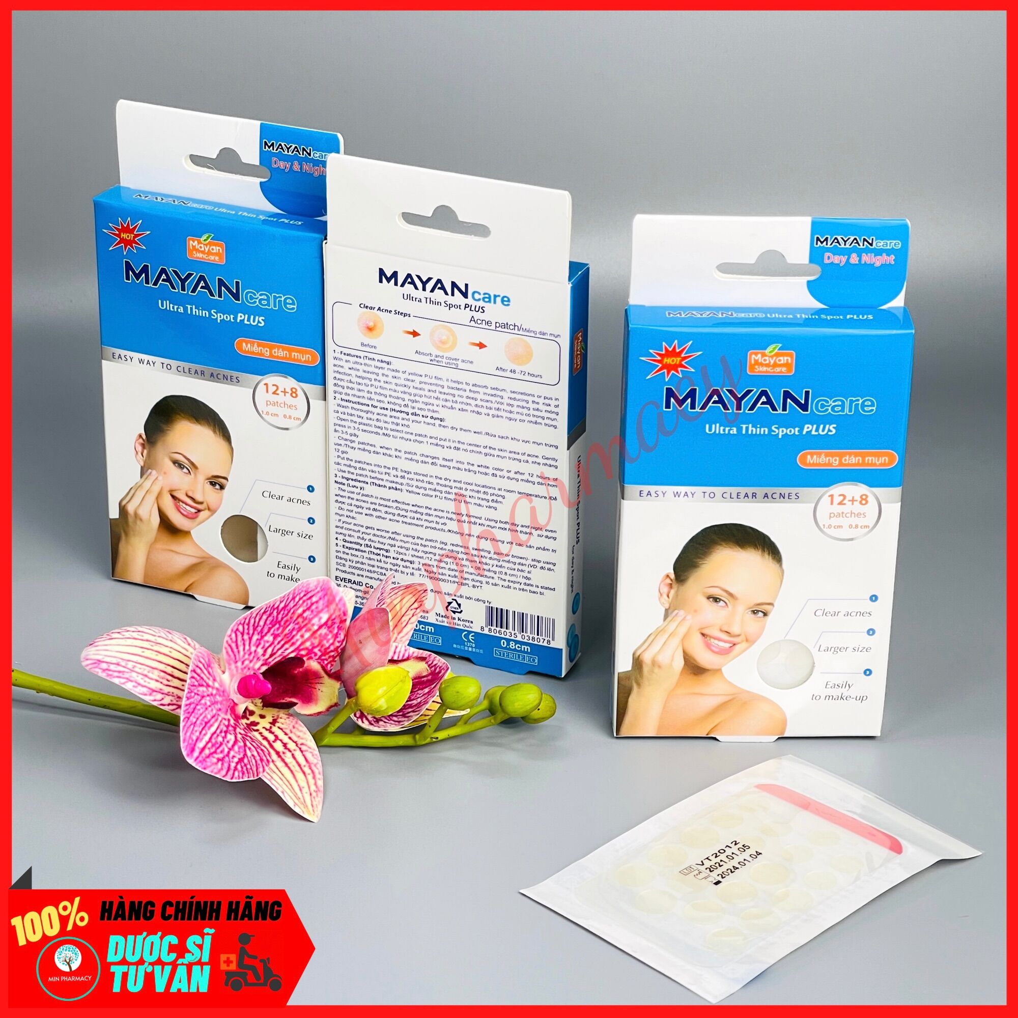 Miếng dán mụn Mayan Care Ultra Thin Spot PLUS 20 miếng - Minpharmacy