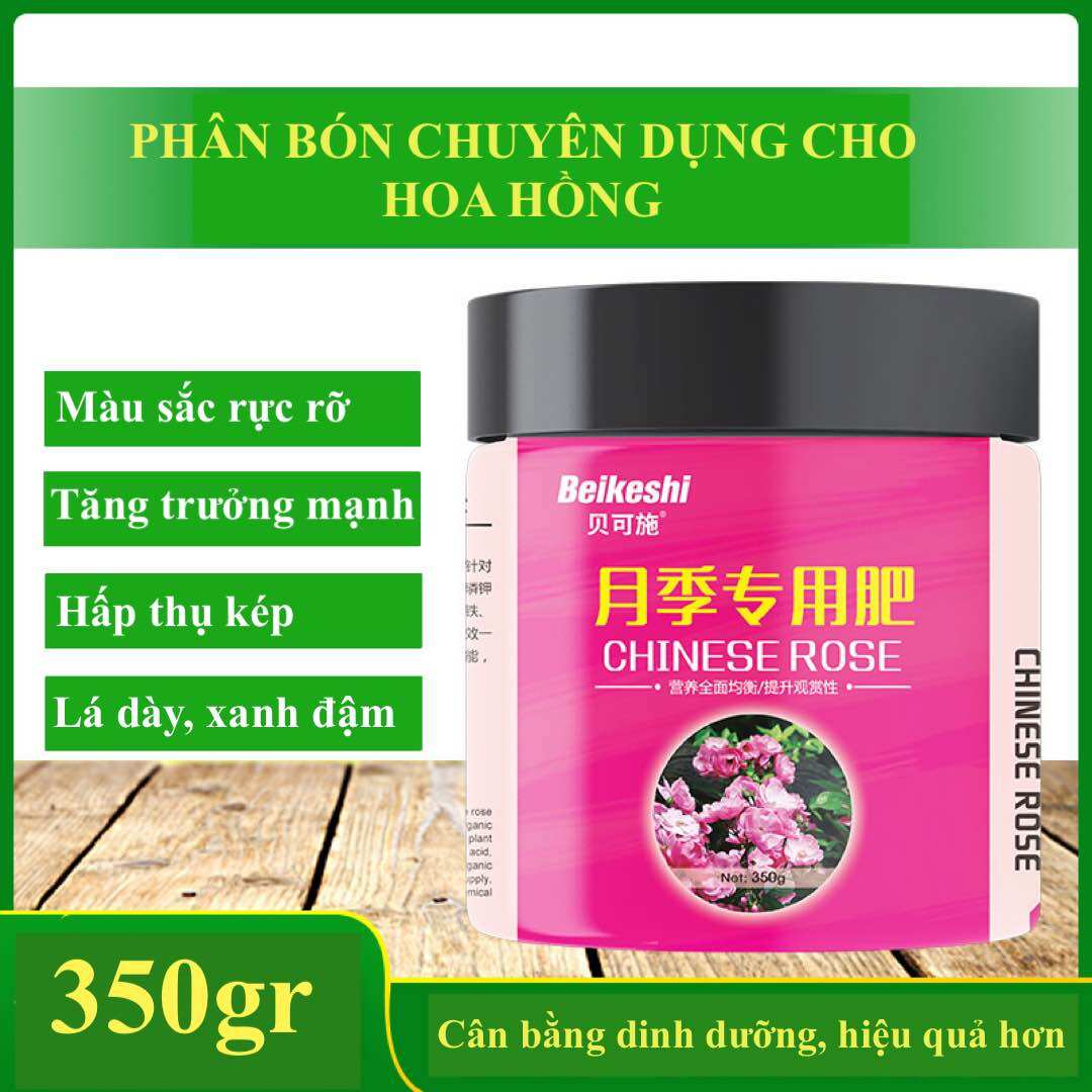 Phân bón hoa hồng, phân bón chuyên dụng hoa hồng, phân bón nhả chậm, phân bón hữu cơ dạng hạt Trung Quốc 350gr