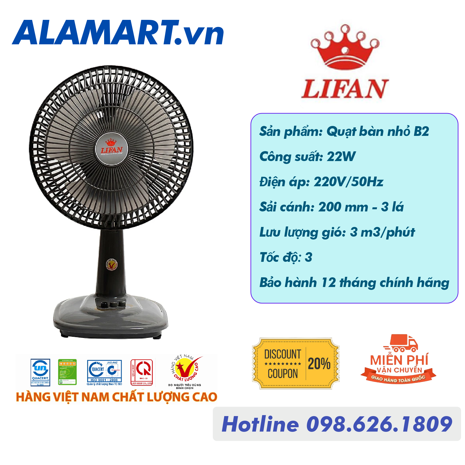 Quạt bàn Lifan B-109