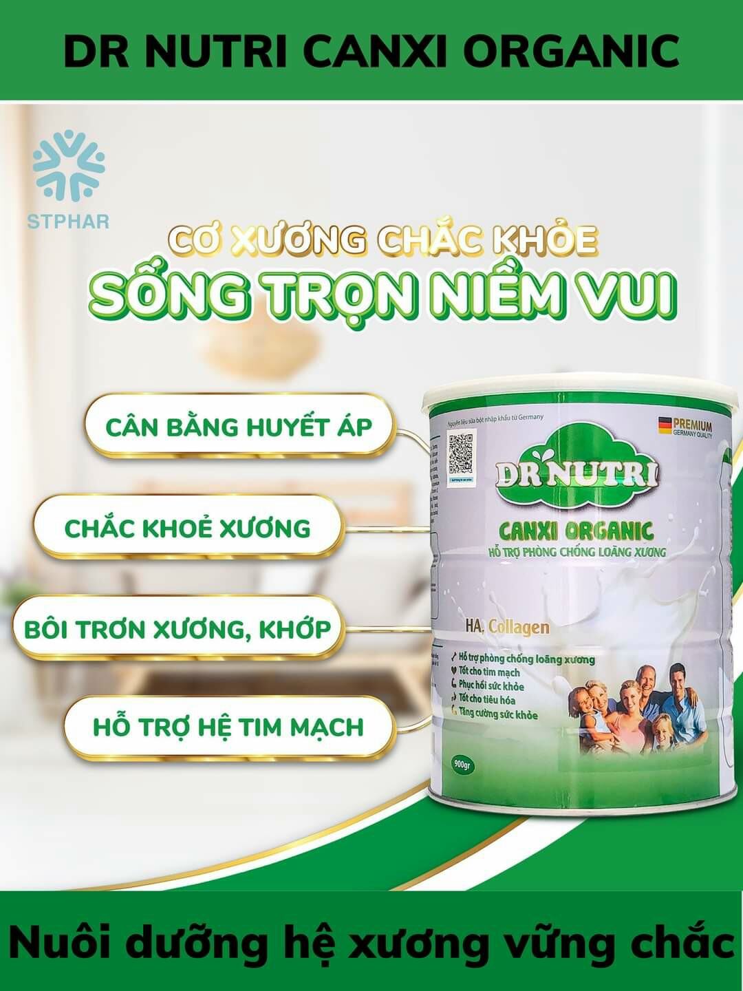 FREESHIP + QUÀ Sữa Bột Dr Nutri Canxi Organic 900gr - Giúp chắc khỏe xương