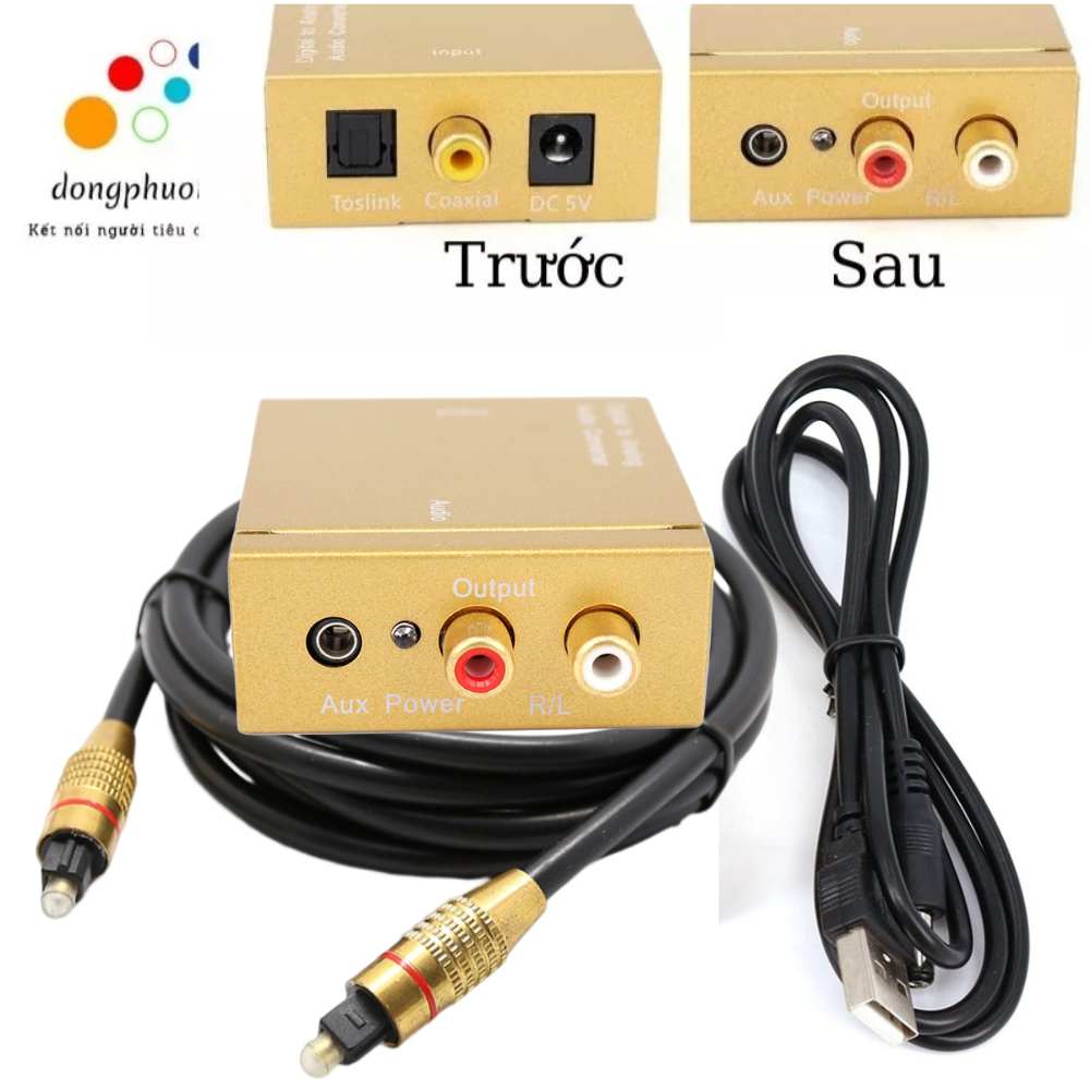 Bộ chuyển đổi âm thanh quang Optical sang audio RL và jack 3.5