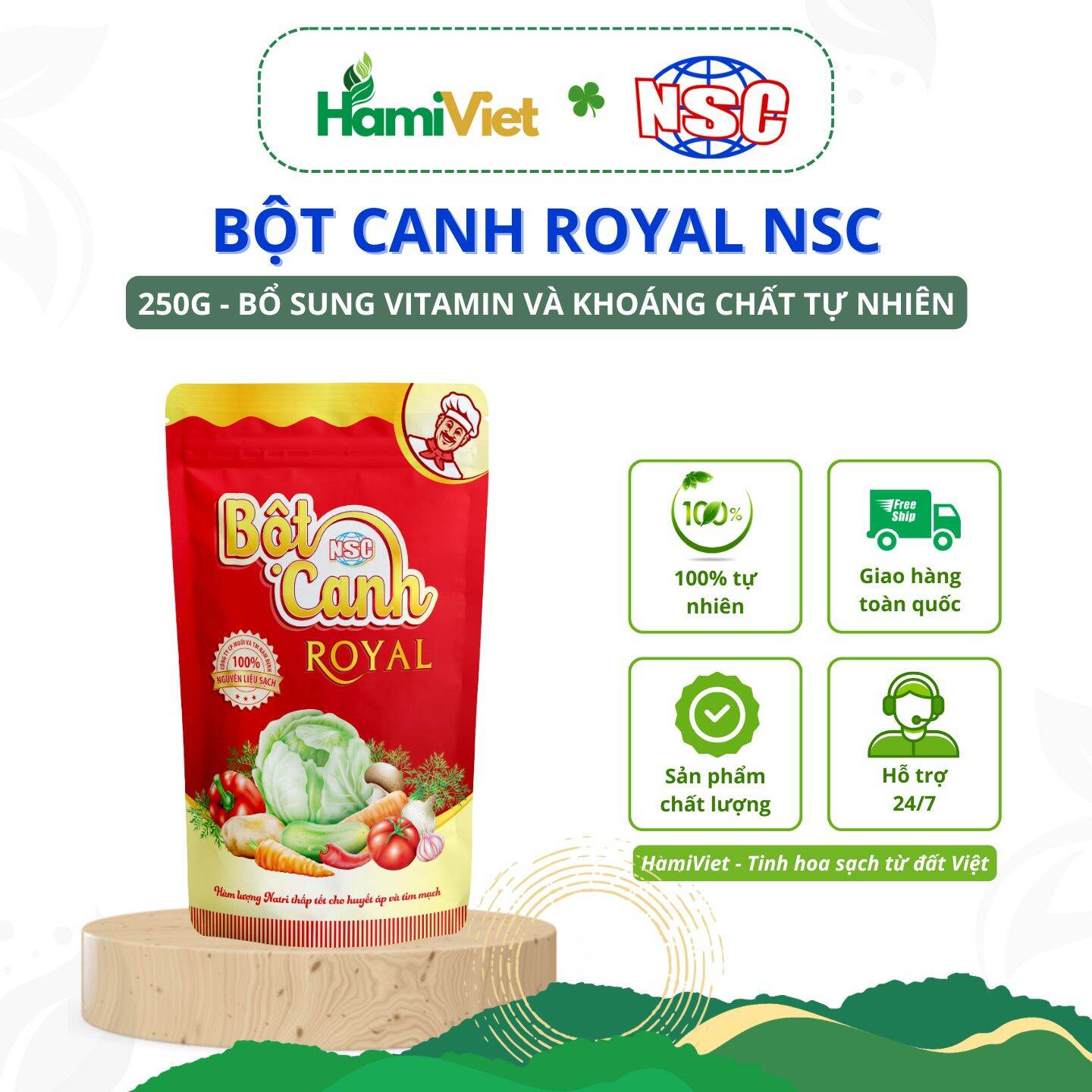 Bột canh Royal 250g NSC bổ sung thêm các vitamin và vi khoáng tự nhiên cho bữa ăn