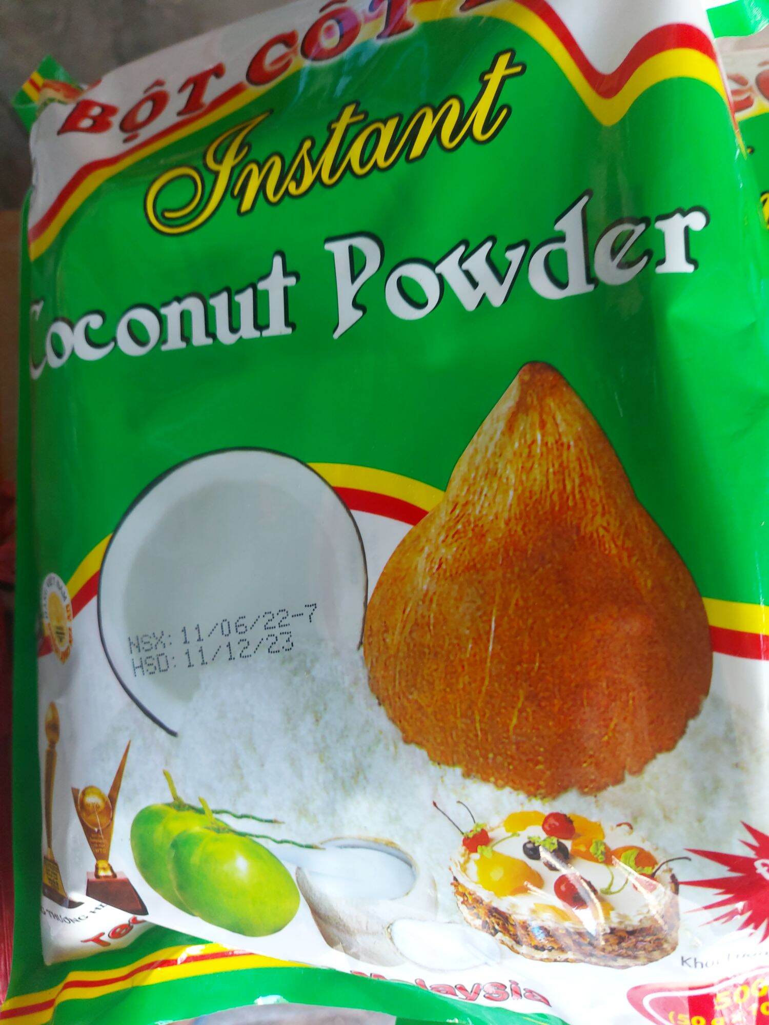 Bột cốt dừa mina quả đào 500g × 10 gói.