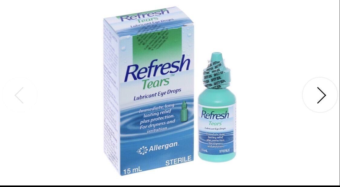 Nước mắt nhân tạo, dung dịch nhỏ làm trơn mắt Refresh Tears 0.5% giảm kích ứng mắt, khô mắt lọ 15ml