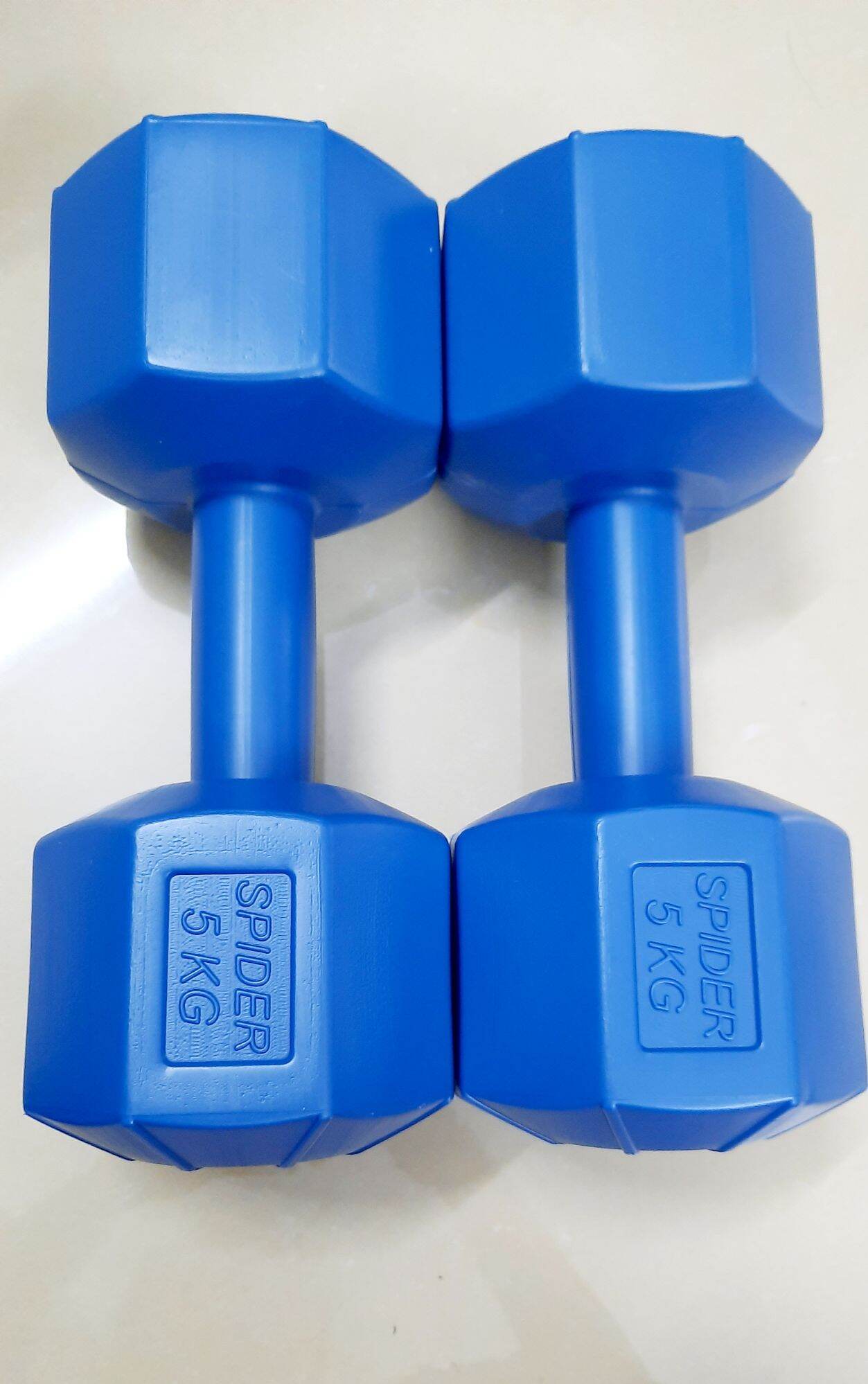 Tạ nhựa 5kg vỏ tạ hình bát giác