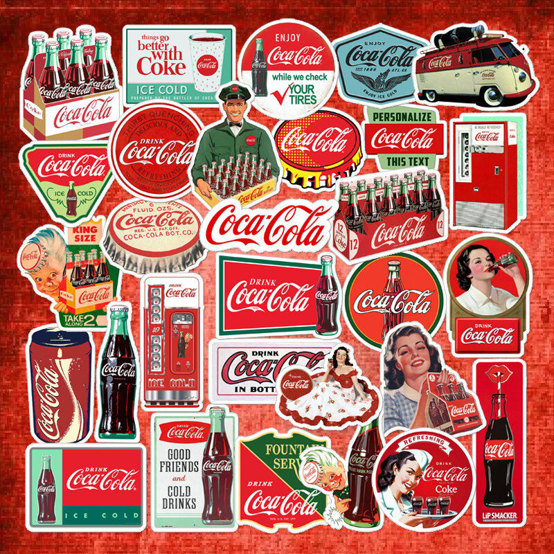 Nhãn Dán Trang Trí Chống Nước Retro Coca-Cola