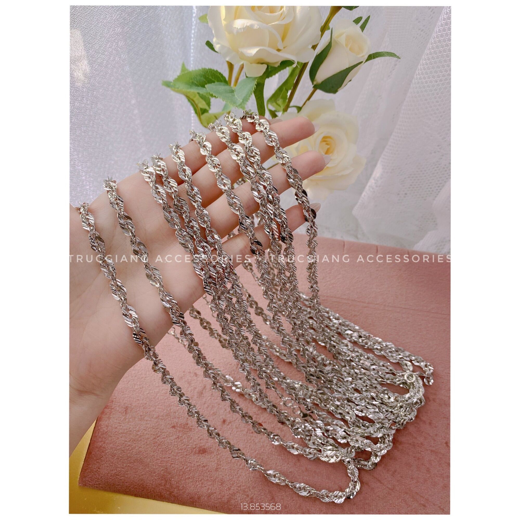 Dây chuyền xoắn lá 4D nhỏ