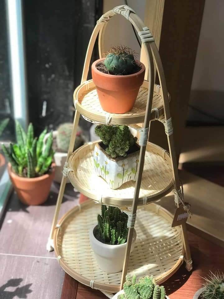 Mẹt tre tầng trang trí