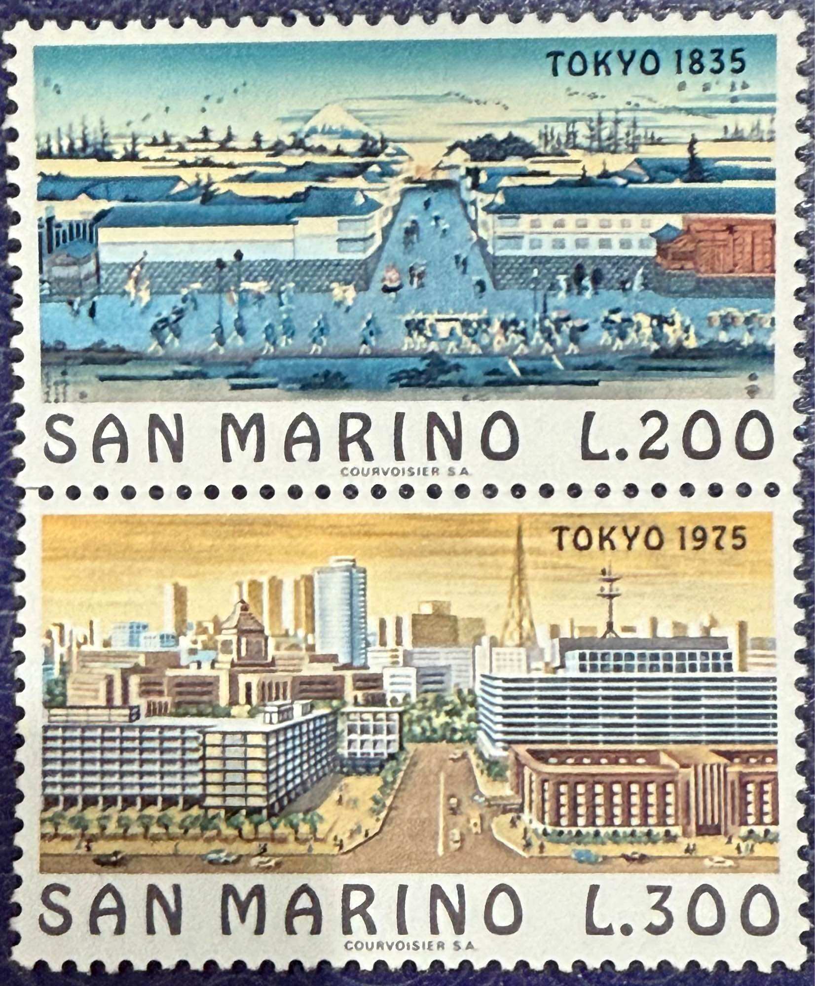 Tem sưu tập San Marino 1975: Tokyo xưa và nay