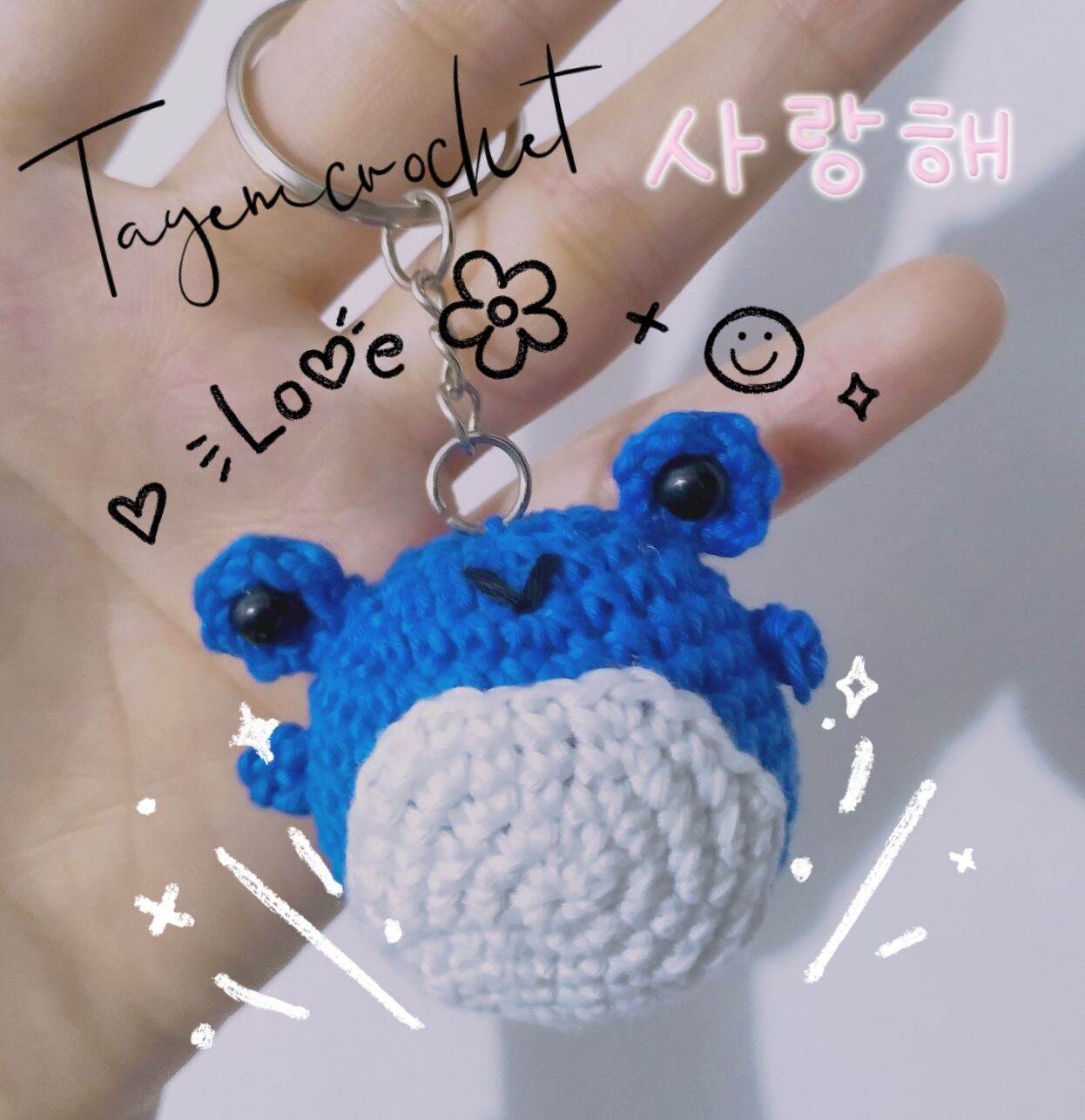 Móc khóa ếch cute | móc khoá len handmade