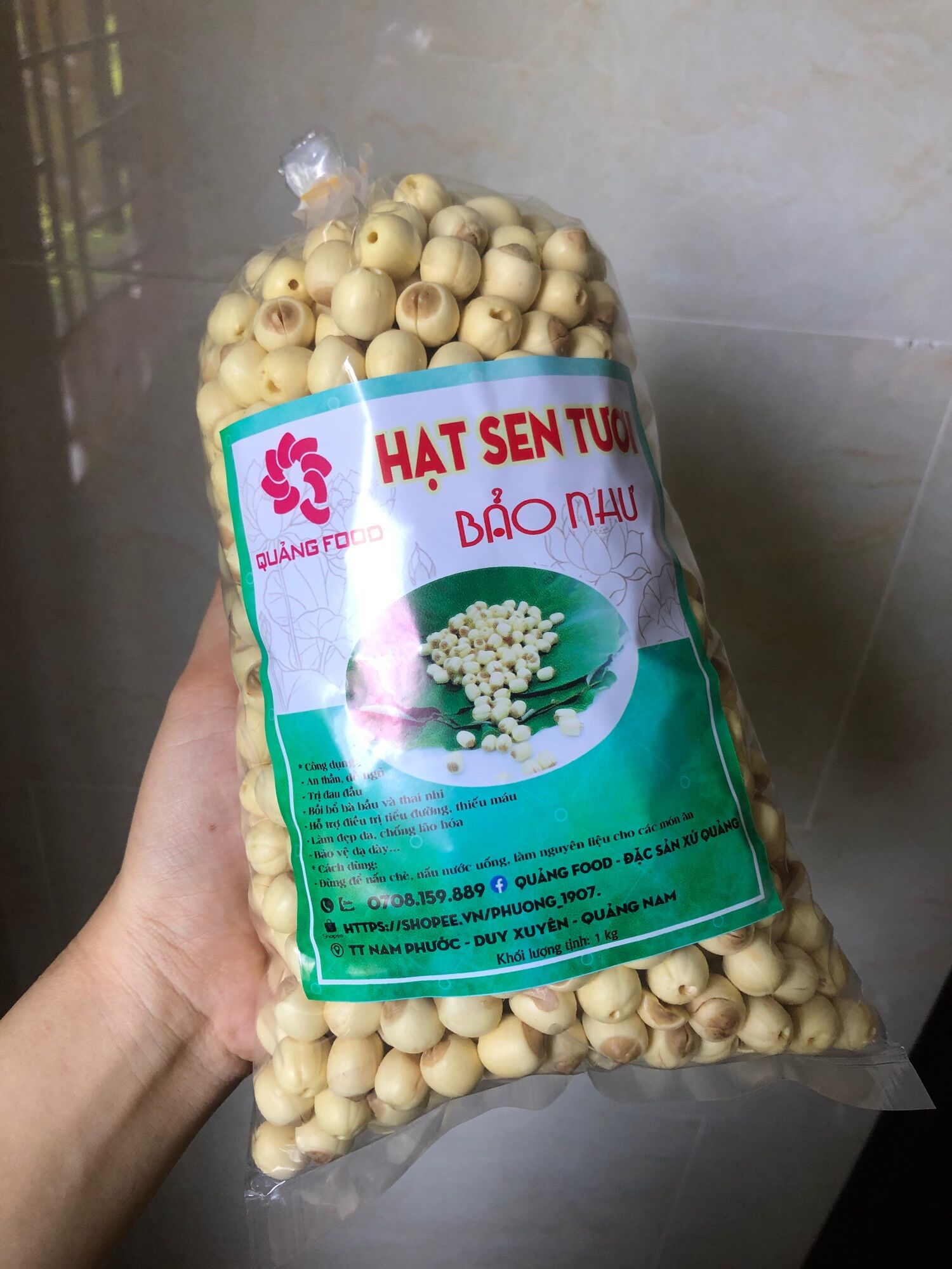 500gr sen tươi Quảng Nam nhà làm ( hạt bở, bùi, hạt tròn)