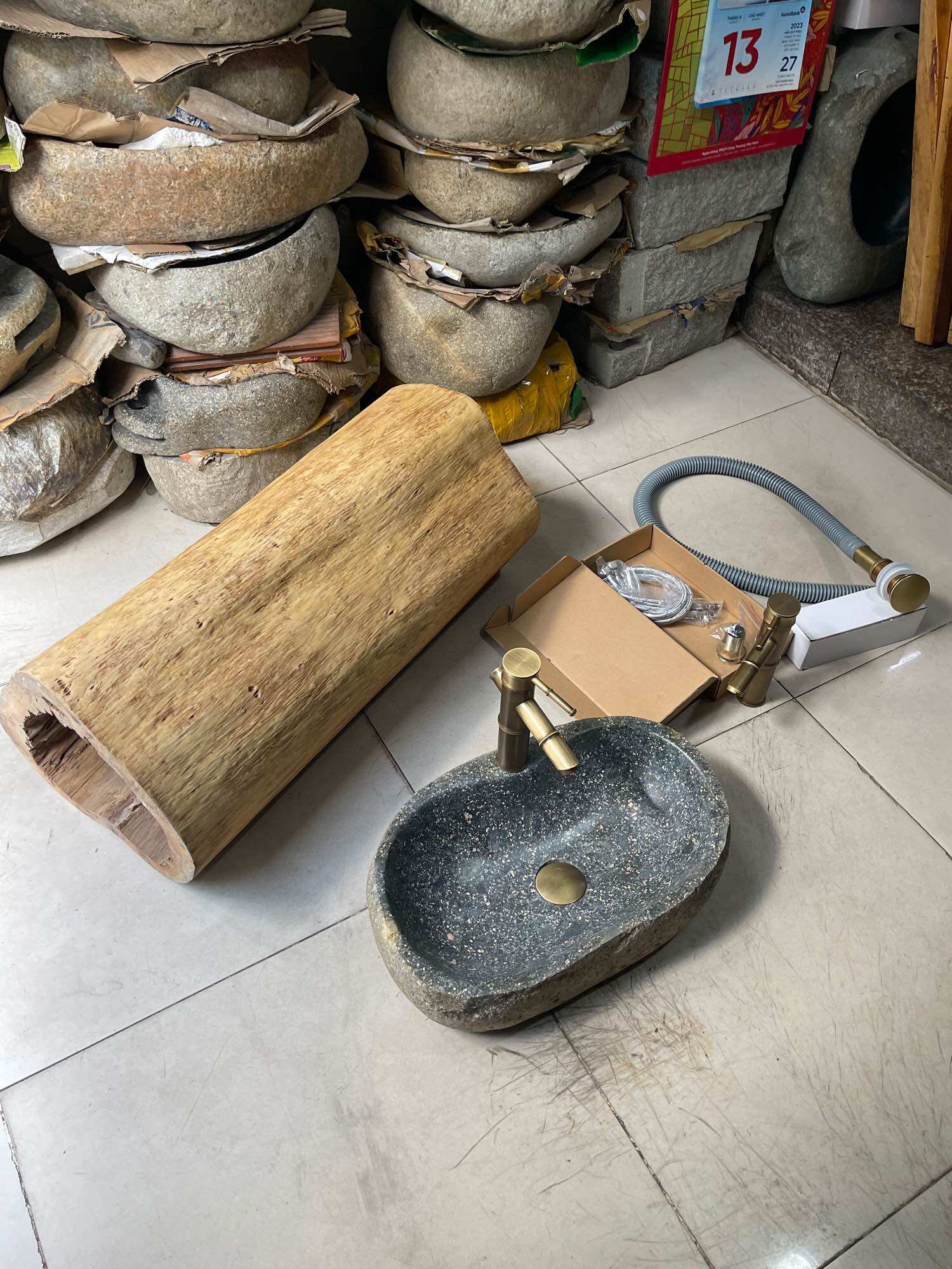 Trụ gỗ 🪵 tròn để lavabo ( Giá chỉ Trụ gỗ)
