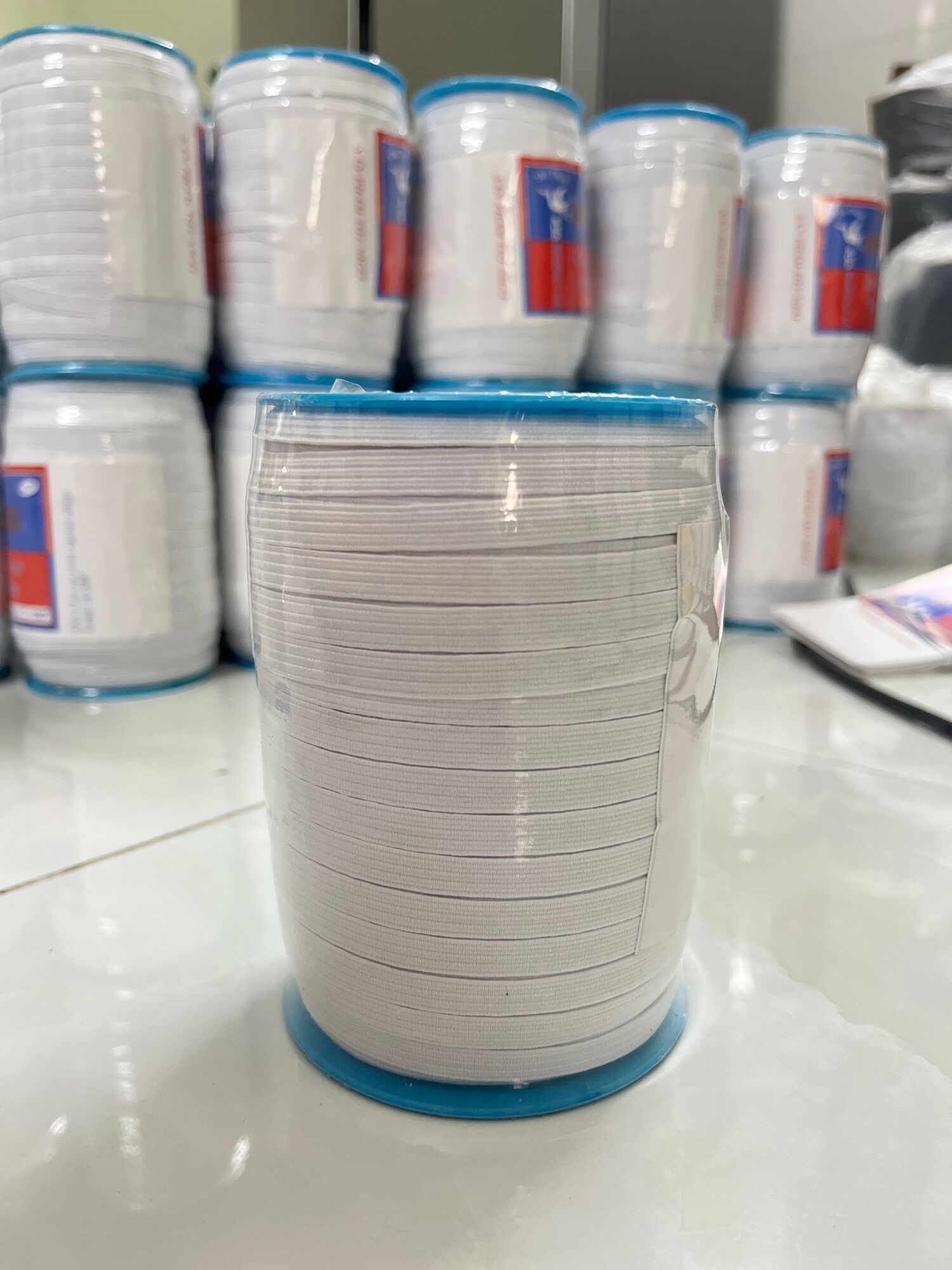 [HCM]Thun Mimosa bản 7li (số 8) màu trắng cuộn dài 100m