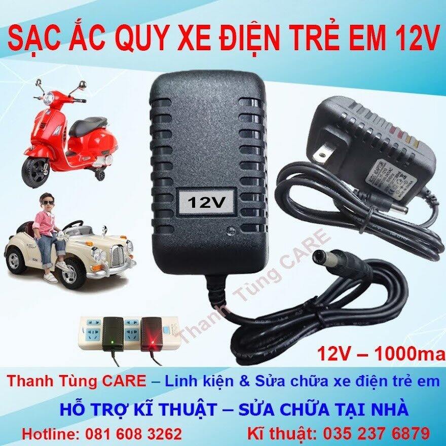 [Theo Xe 12V] Sạc Xe Điện Trẻ Em 12V-1000ma | Sạc Ắc Quy Ôtô-Xe máy điện 12V | Chính Hãng |  Đèn chuyển Xanh-Đỏ | Ngắt khi đầy điện
