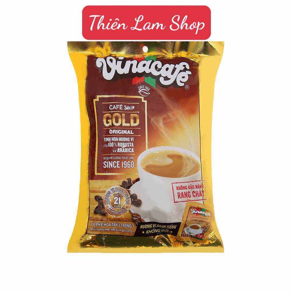 Cà phê sữa hòa tan 3in1 Gold Vinacafe bịch 24 gói * 20gr