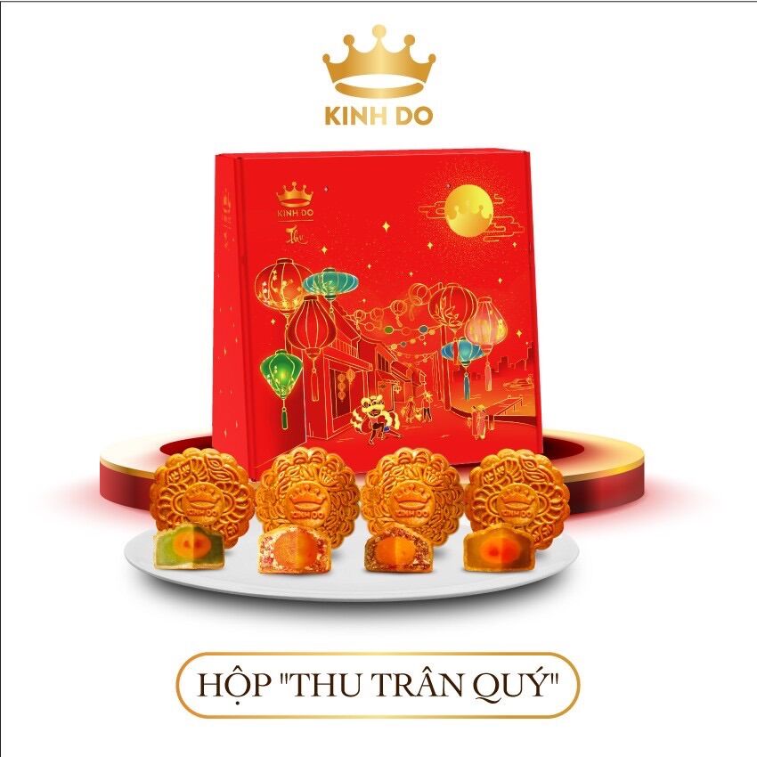 Hộp 4 bánh trung thu kinh đô "thu trân quý" 150g/bánh