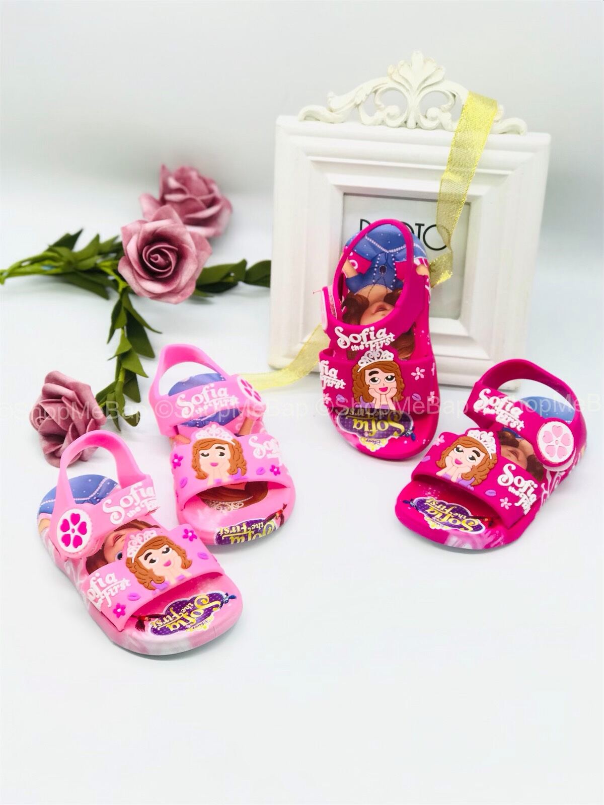 Sandal 3D silicon mềm dẻo hình công chúa sofia cho bé gái