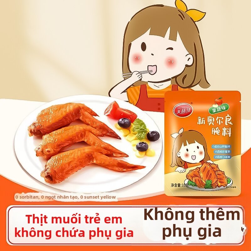 Gói Đơn Gia Vị Tẩm Gà Cánh Hương Trái Cây và Rau củ Phong Cách New Orleans cho Bé