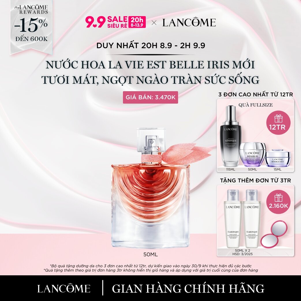 [DUY NHẤT 20H 8.9-9.9 - Voucher 15%] Nước Hoa Lancôme La Vie Est Belle Iris Absolu 50ml mới tươi mát