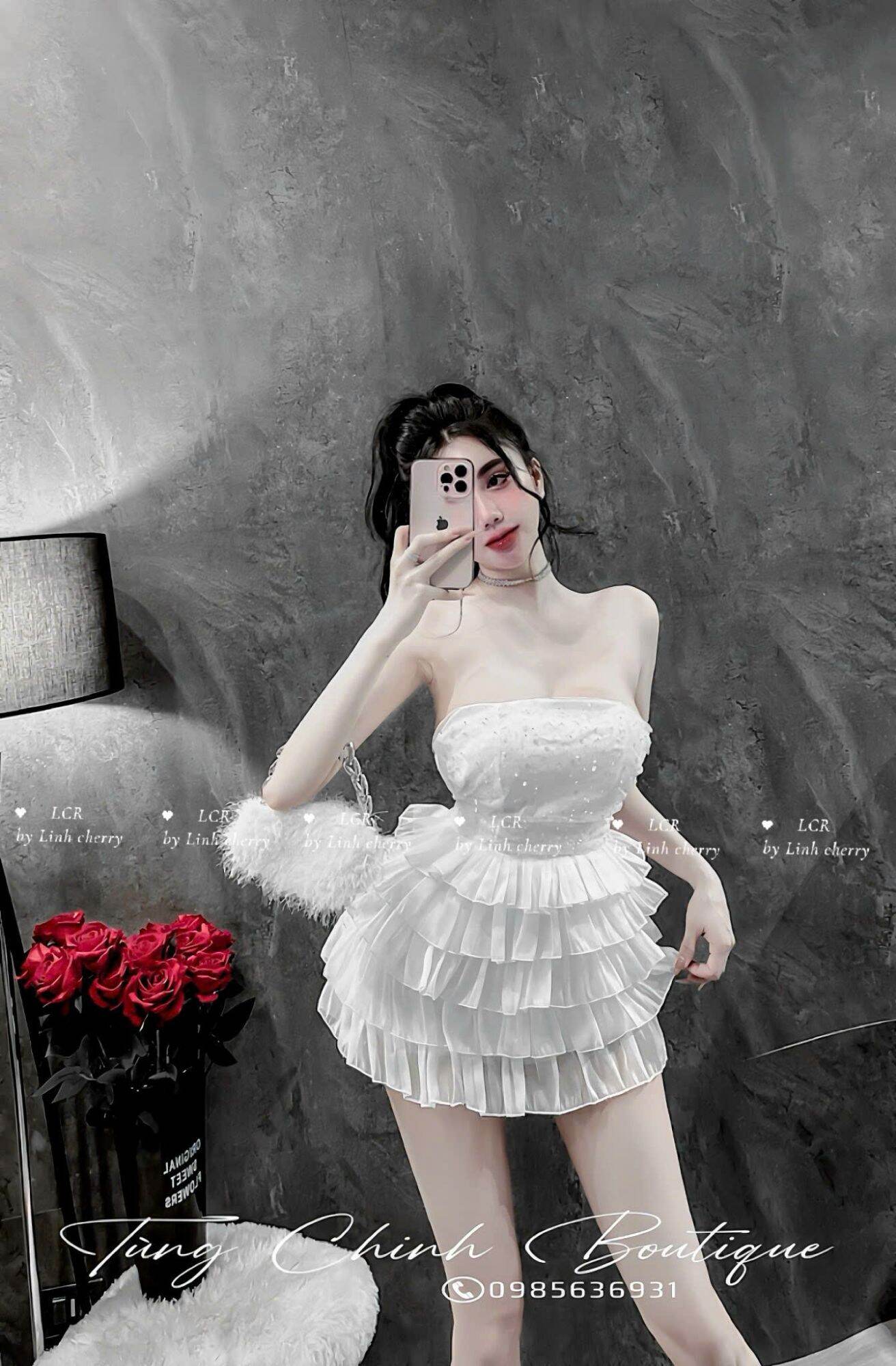 Đầm xinh lưới tầng kim tuyến có mút lót quần có dây vai trong cực xinh dễ thương, chất nhung kim sa phối tơ nến 3 màu Trắng đen hồng (Váy đầm thiết kế đẹp mê ly)