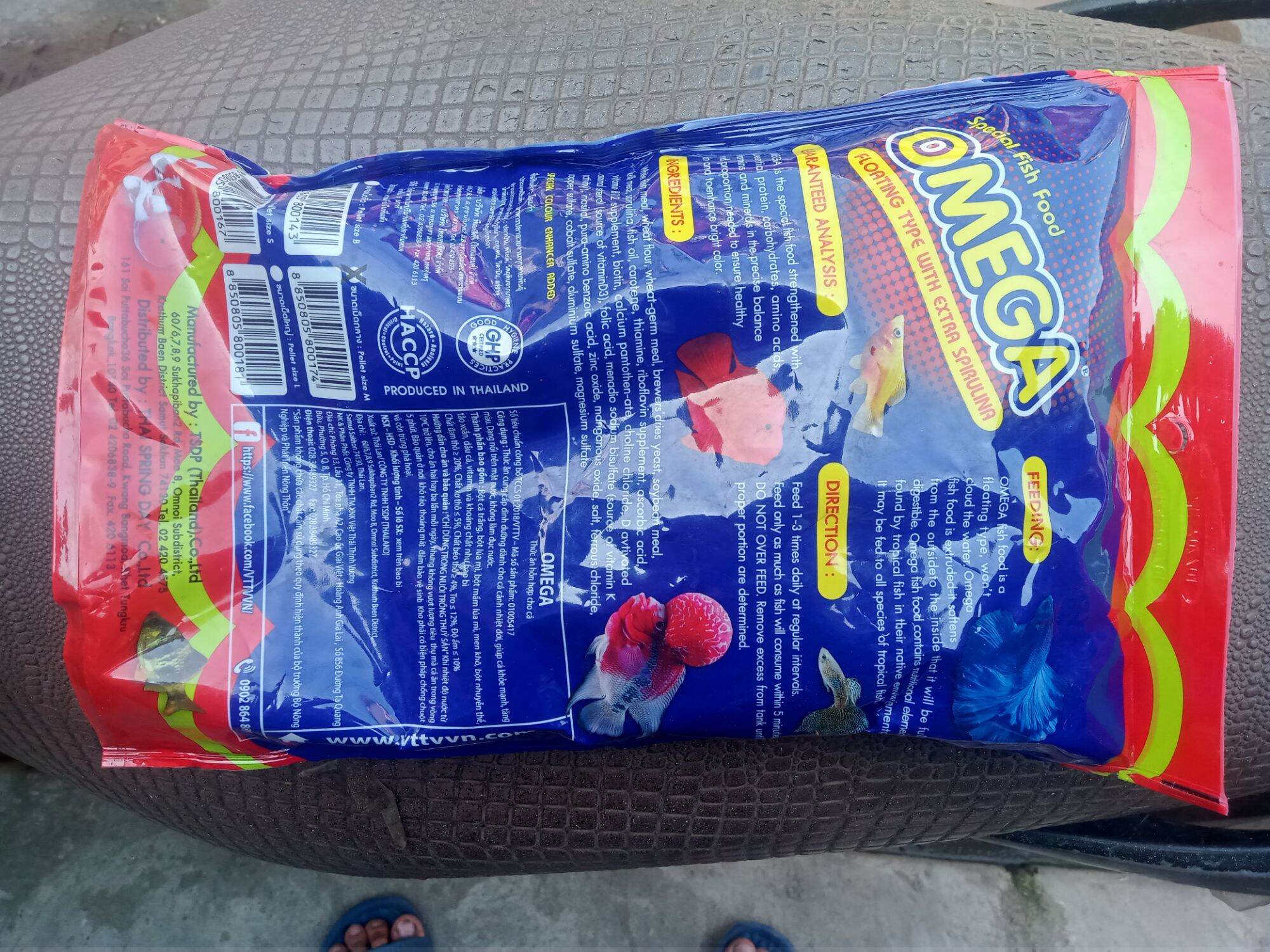 Thức ăn cá omega size 2-3ly gói 500g omega size 1-2ly 250g cao cấp, cho các loại cá cảnh