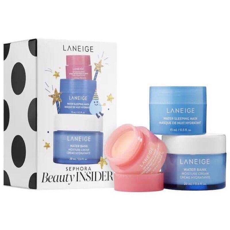 [ Lepit Cosmetic ] Set 3 Món Laneige Sephora Beauty Insider (Mặt Nạ Ngủ Ủ Môi Kem Dưỡng)