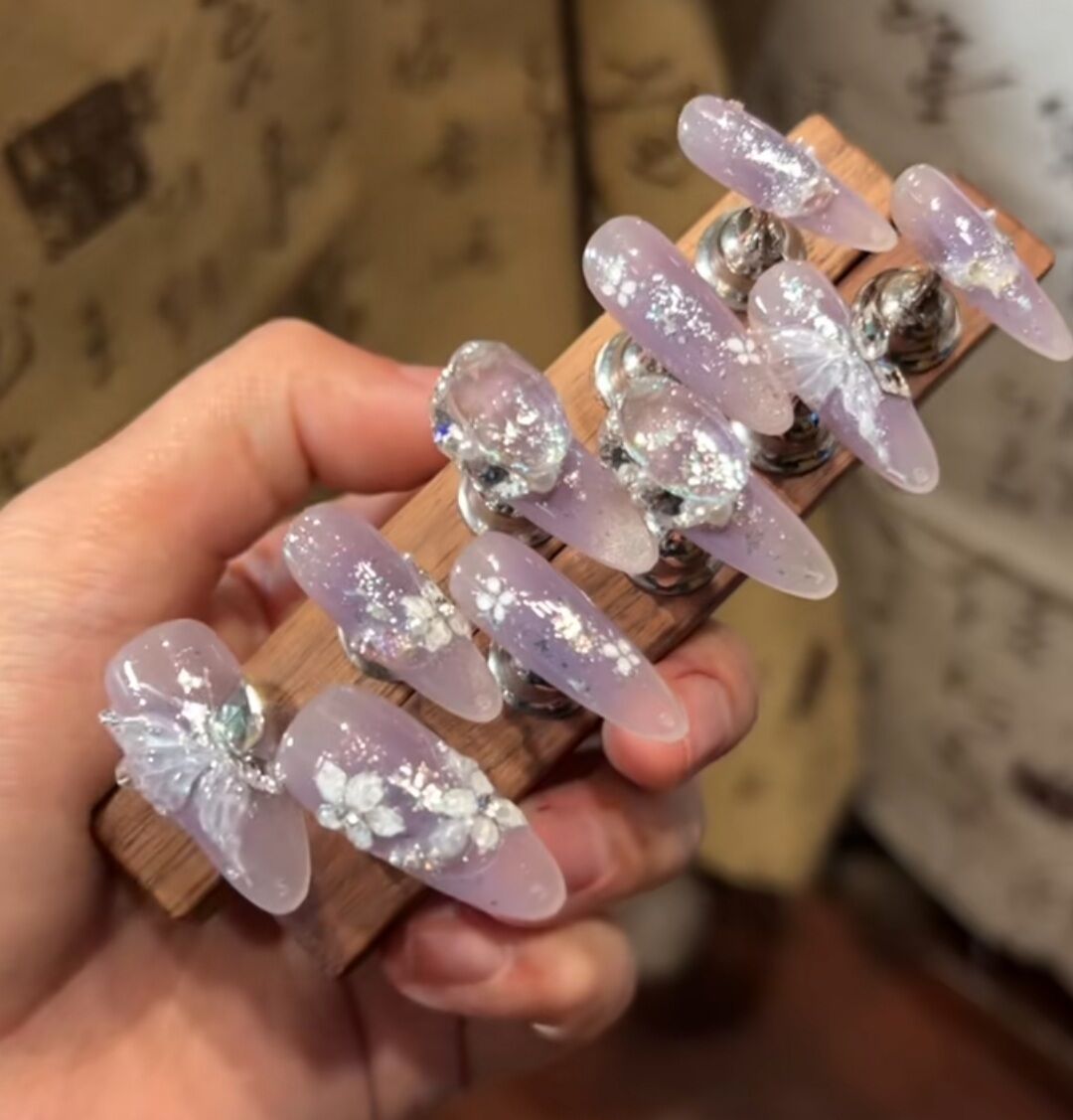 Nailbox thiết kế màu thạch ombre tím nhạt - mã 6