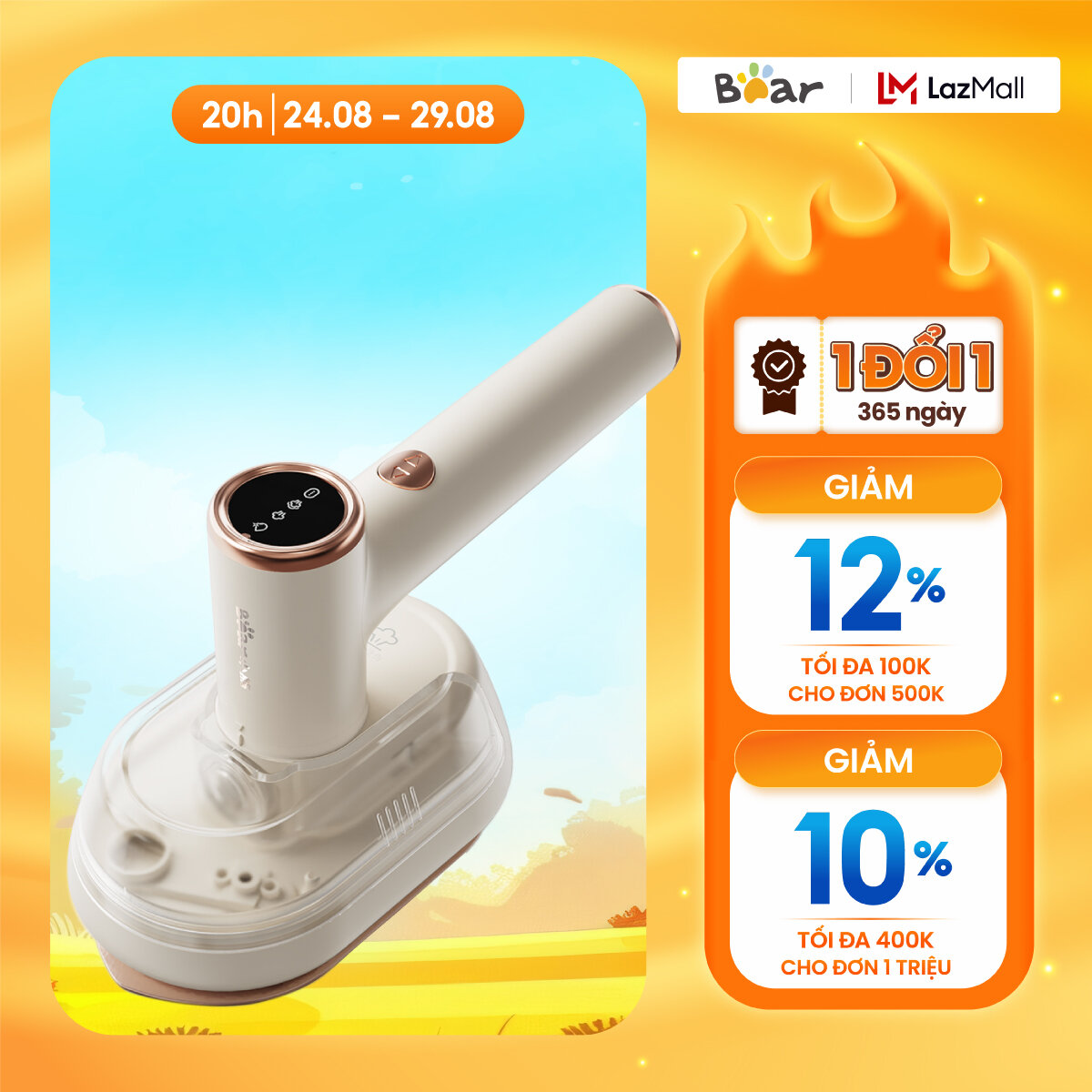 Bàn ủi hơi nước cầm tay bear gtj-a12z2 - hàng chính hãng