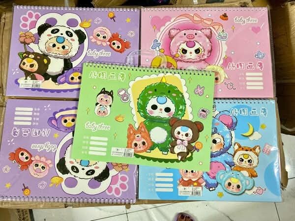 sổ lò xò A4 baby three tập vẽ cho bé