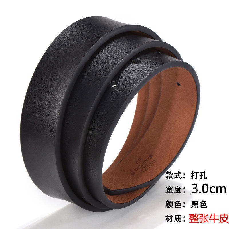 Đai Lưng Da Trơn A23d Có Thân Không Thắt Lưng Nam [Bò] Da Thật Không Không Thắt Lưng Da Bò Đục Lỗ