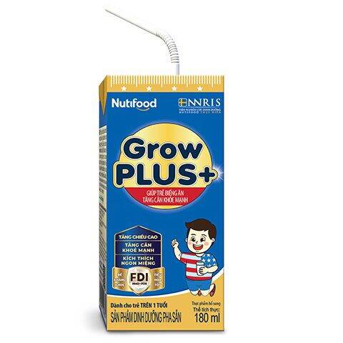 Sữa bột pha sẵn Nutifood Grow Plus Xanh 180ml ( Thùng 48 hộp )