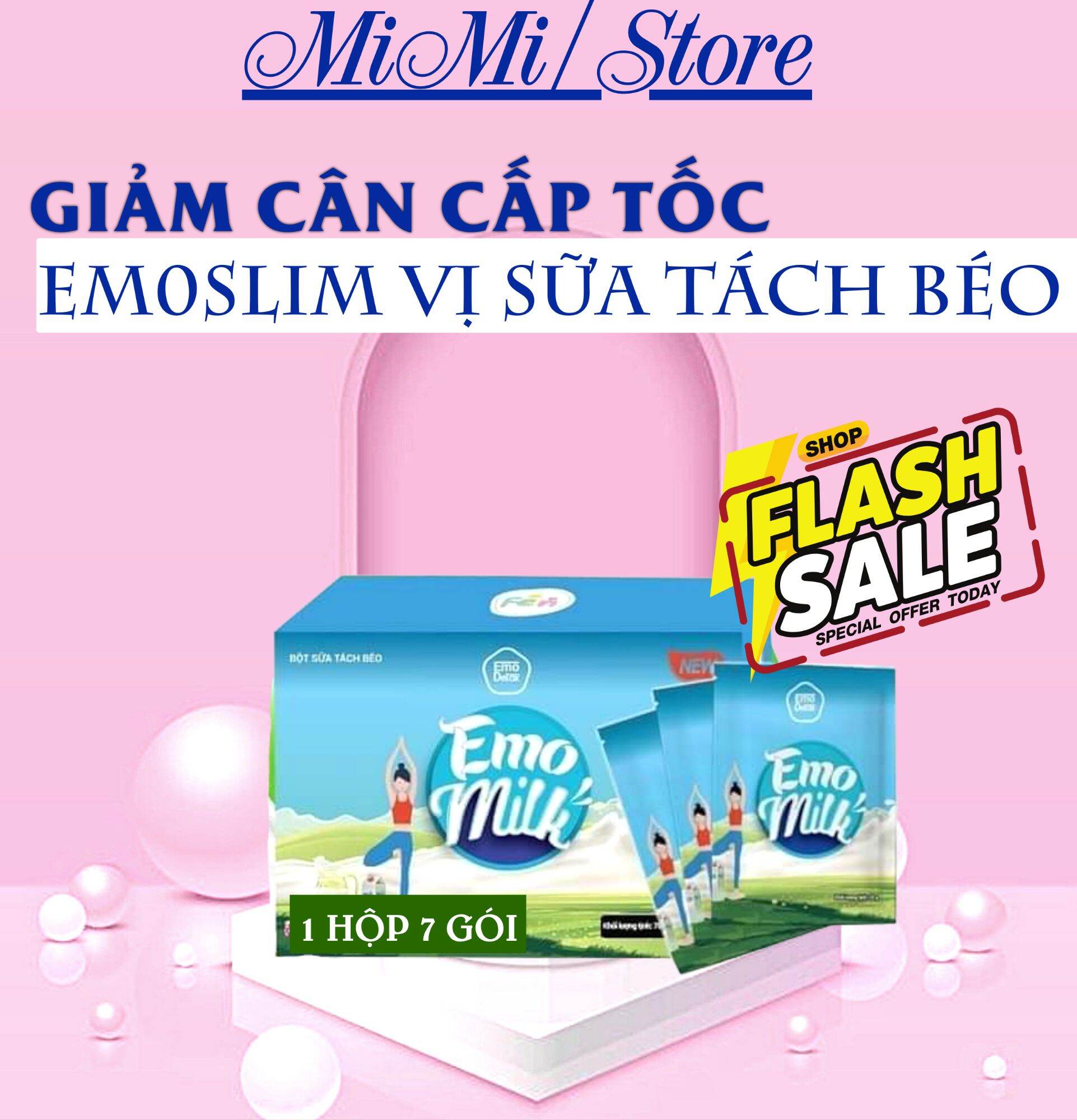 Bột sữa tách béo emo milk 1 hộp giảm cân cấp tốc